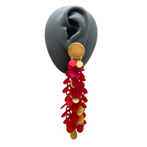Red Floating Leaves Earrings-Earrings-Eve Balashova-Pistachios