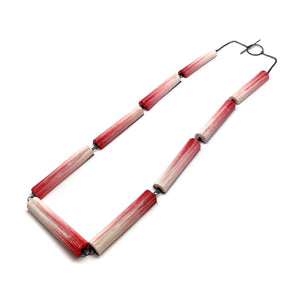 Red Gradient Rectangle Link Necklace-Necklaces-Naoko Yoshizawa-Pistachios