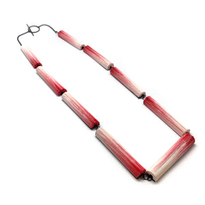 Red Gradient Rectangle Link Necklace-Necklaces-Naoko Yoshizawa-Pistachios