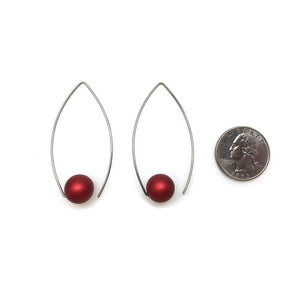 Red Inverted Sphere Sphere Earrings-Earrings-Ursula Muller-Pistachios