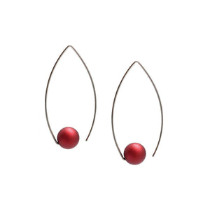 Red Inverted Sphere Sphere Earrings-Earrings-Ursula Muller-Pistachios