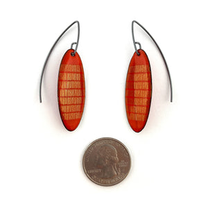 Red-Orange Enamel Earrings-Earrings-Jenne Rayburn-Pistachios