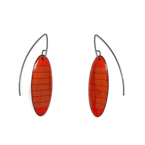 Red-Orange Enamel Earrings-Earrings-Jenne Rayburn-Pistachios