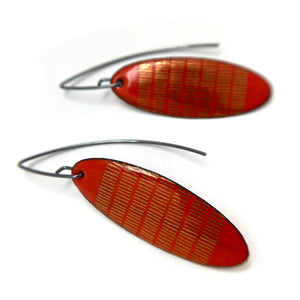 Red-Orange Enamel Earrings-Earrings-Jenne Rayburn-Pistachios