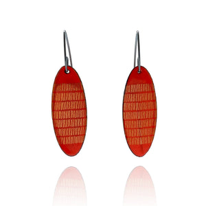 Red-Orange Enamel Earrings-Earrings-Jenne Rayburn-Pistachios