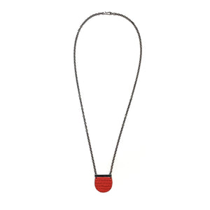 Red-Orange Enamel Necklace-Necklaces-Jenne Rayburn-Pistachios