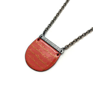 Red-Orange Enamel Necklace-Necklaces-Jenne Rayburn-Pistachios