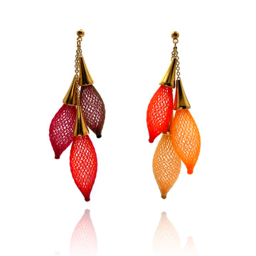 Red Orange Ombre Bundle Earrings