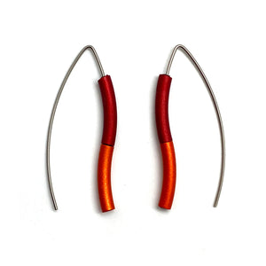 Red & Orange Wave Earrings-Earrings-Ursula Muller-Pistachios