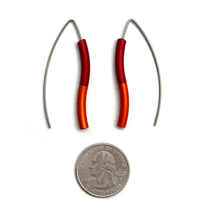 Red & Orange Wave Earrings-Earrings-Ursula Muller-Pistachios