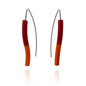 Red & Orange Wave Earrings-Earrings-Ursula Muller-Pistachios