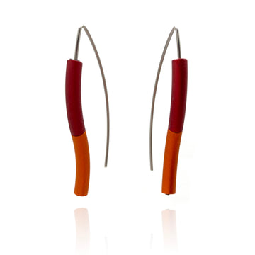 Red & Orange Wave Earrings