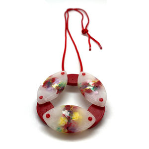Red Pinwheel Pendant Necklace-Necklaces-Asami Watanabe-Pistachios