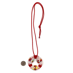 Red Pinwheel Pendant Necklace-Necklaces-Asami Watanabe-Pistachios