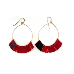 Red Tassel Sequin Earrings-Earrings-Giovanna Torrico-Pistachios