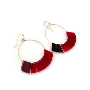 Red Tassel Sequin Earrings-Earrings-Giovanna Torrico-Pistachios