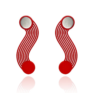 Red Traveling Circle Earrings