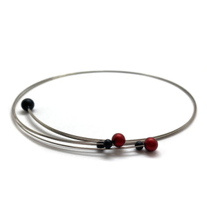 Red and Black Anodized Necklace-Necklaces-Ursula Muller-Pistachios