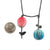 Red and Blue Double Flower Necklace-Necklaces-Naoko Yoshizawa-Pistachios