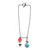 Red and Blue Double Flower Necklace-Necklaces-Naoko Yoshizawa-Pistachios