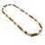 Red and Gold Rectangular Long Link Necklace-Necklaces-Asami Watanabe-Pistachios