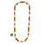 Red and Gold Rectangular Long Link Necklace-Necklaces-Asami Watanabe-Pistachios