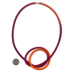 Red and Orange Knot Necklace-Necklaces-Gilly Langton-Pistachios