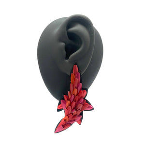 Red and Pink Aluminum Stud Earrings-Earrings-Eunseok Han-Pistachios