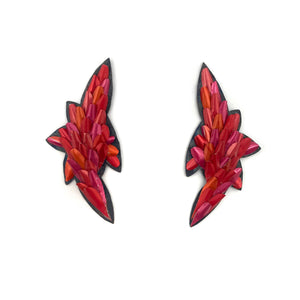 Red and Pink Aluminum Stud Earrings-Earrings-Eunseok Han-Pistachios