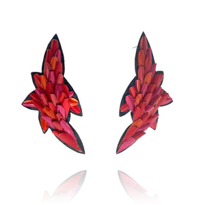Red and Pink Aluminum Stud Earrings-Earrings-Eunseok Han-Pistachios