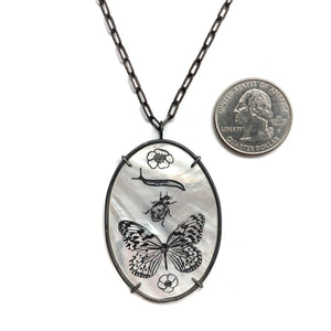 Reversible Floral Pearl Pendant-Necklaces-Kelly Jean Conroy-Pistachios