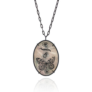 Reversible Floral Pearl Pendant-Necklaces-Kelly Jean Conroy-Pistachios