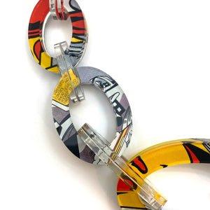 Reversible Pop Art Graduated Oval Chain-Necklaces-Jennifer Merchant-Pistachios