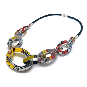 Reversible Pop Art Graduated Oval Chain-Necklaces-Jennifer Merchant-Pistachios