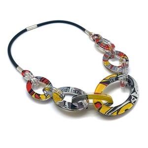 Reversible Pop Art Graduated Oval Chain-Necklaces-Jennifer Merchant-Pistachios