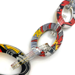 Reversible Pop Art Graduated Oval Chain-Necklaces-Jennifer Merchant-Pistachios