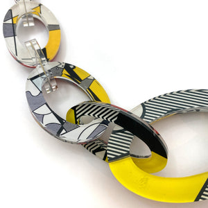 Reversible Pop Art Graduated Oval Chain-Necklaces-Jennifer Merchant-Pistachios