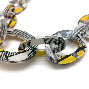 Reversible Pop Art Graduated Oval Chain-Necklaces-Jennifer Merchant-Pistachios