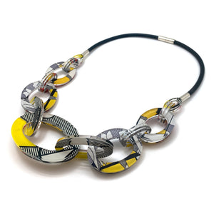 Reversible Pop Art Graduated Oval Chain-Necklaces-Jennifer Merchant-Pistachios