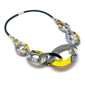 Reversible Pop Art Graduated Oval Chain-Necklaces-Jennifer Merchant-Pistachios
