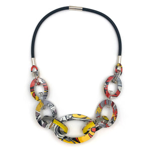 Reversible Pop Art Graduated Oval Chain-Necklaces-Jennifer Merchant-Pistachios