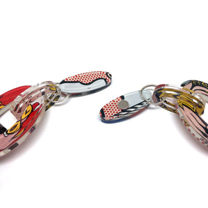 Reversible Pop Art Graduated Oval Chain Link Necklace-Necklaces-Jennifer Merchant-Pistachios