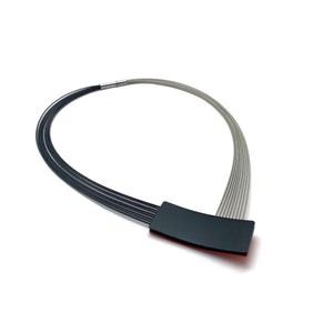 Reversible Red & Black Multi-Layer V Necklace-Necklaces-Ursula Muller-Pistachios