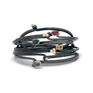 Rhodolite Hook Bracelet-Bracelets-Karin Jacobson-Pistachios