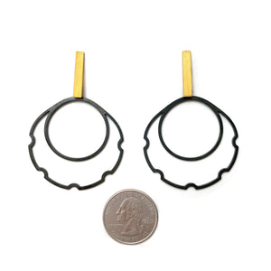 Ridged Geometric Earrings-Earrings-Iza Design-Pistachios