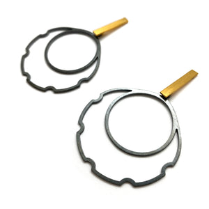 Ridged Geometric Earrings-Earrings-Iza Design-Pistachios