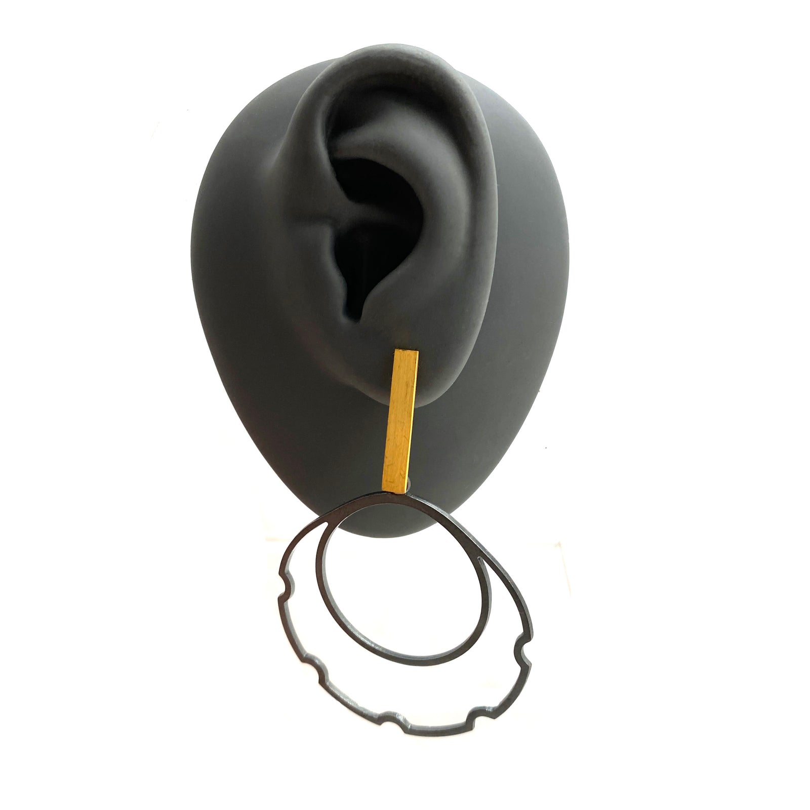 Ridged Geometric Earrings-Earrings-Iza Design-Pistachios