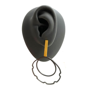 Ridged Geometric Earrings-Earrings-Iza Design-Pistachios