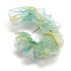 Rippling Blue Brooch - Pistachios