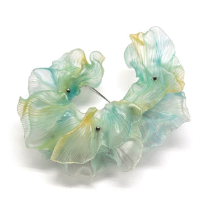 Rippling Blue Brooch - Pistachios